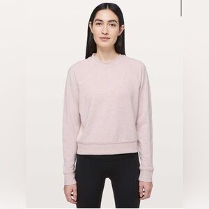 Lululemon Close Comfort Crewneck - in color Heathered Pink Bliss